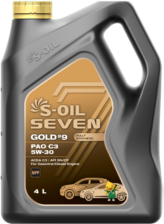 Синтетическое моторное масло S-OIL SEVEN GOLD#9 PAO C3 5W-30