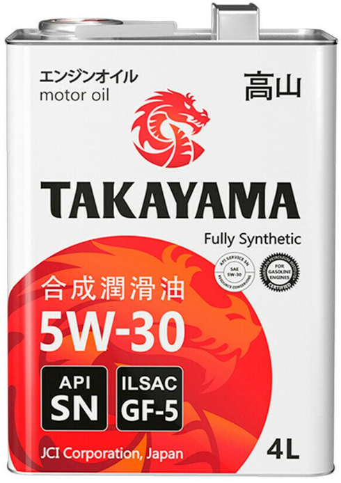 Синтетическое моторное масло Takayama 5W-30 SN/GF-5, 4 л