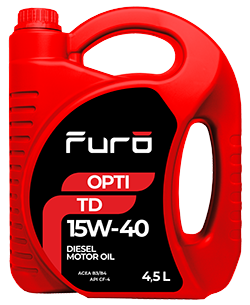 Минеральное моторное масло Furo OPTI TD 15W-40 CF-4, 4.5л.